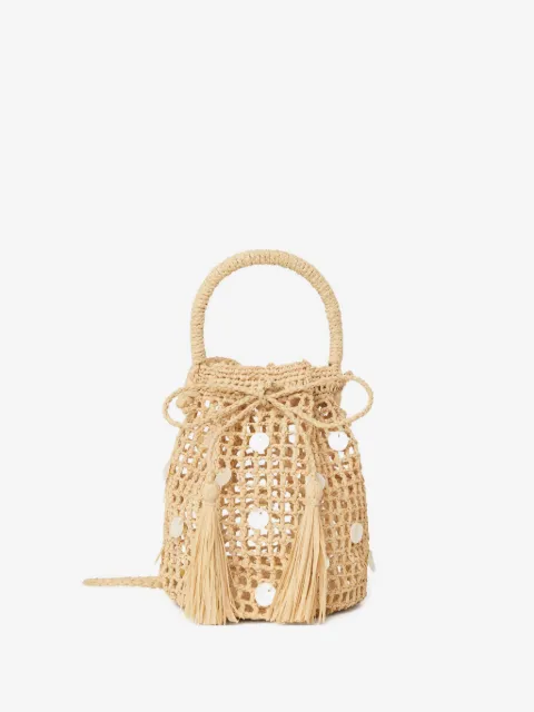 Alanui Precious Moments raffia tassel-detail bucket bag