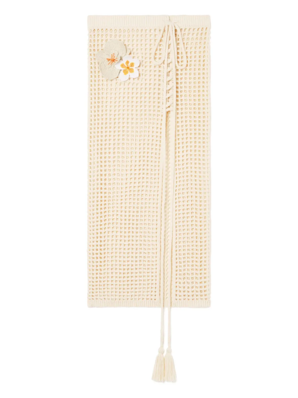 Alanui Where The Waves Begins floral-appliqué tied midi skirt | Neutrals | Image 1