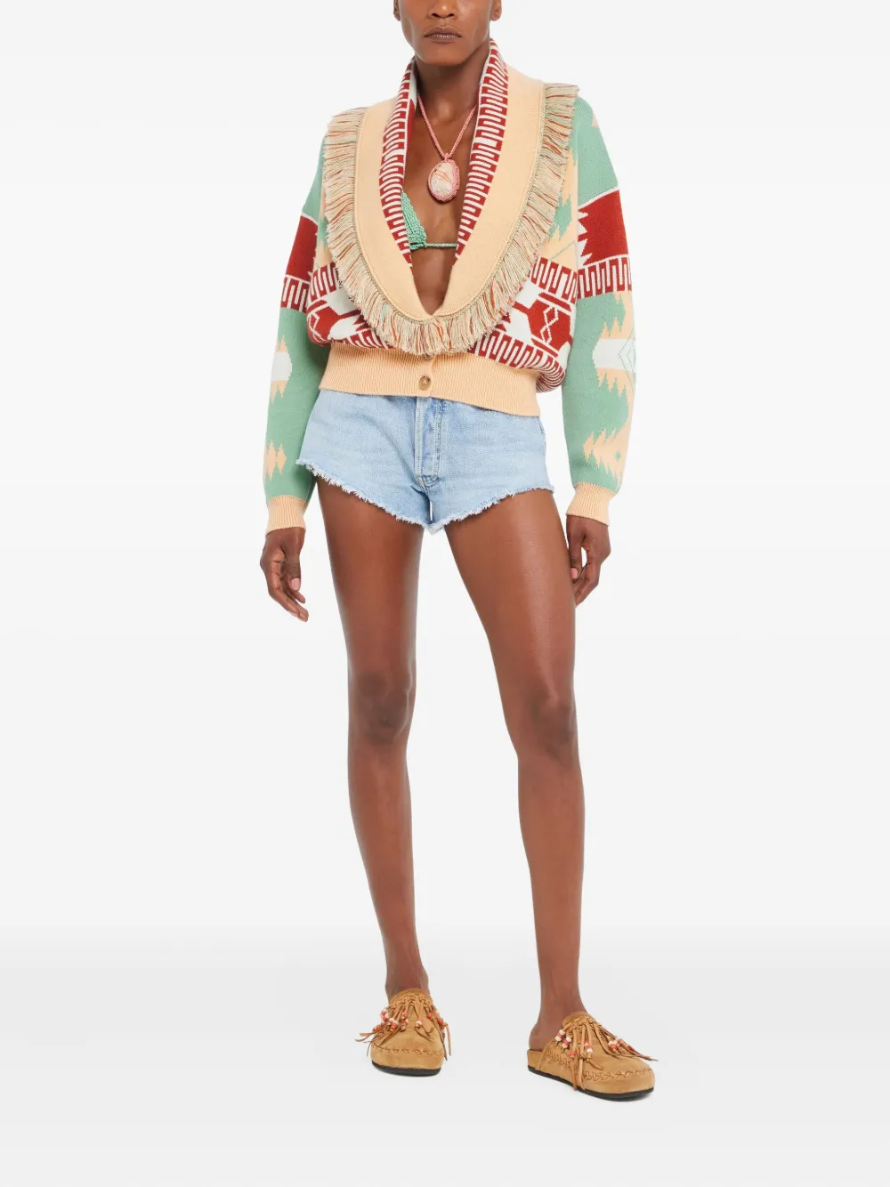 Alanui Vest met franje Beige