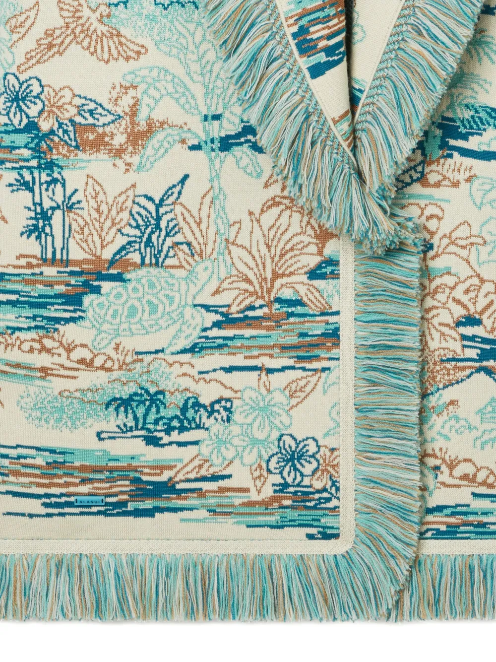 Alanui Lost In The Blue Fringed Cardigan In Blue