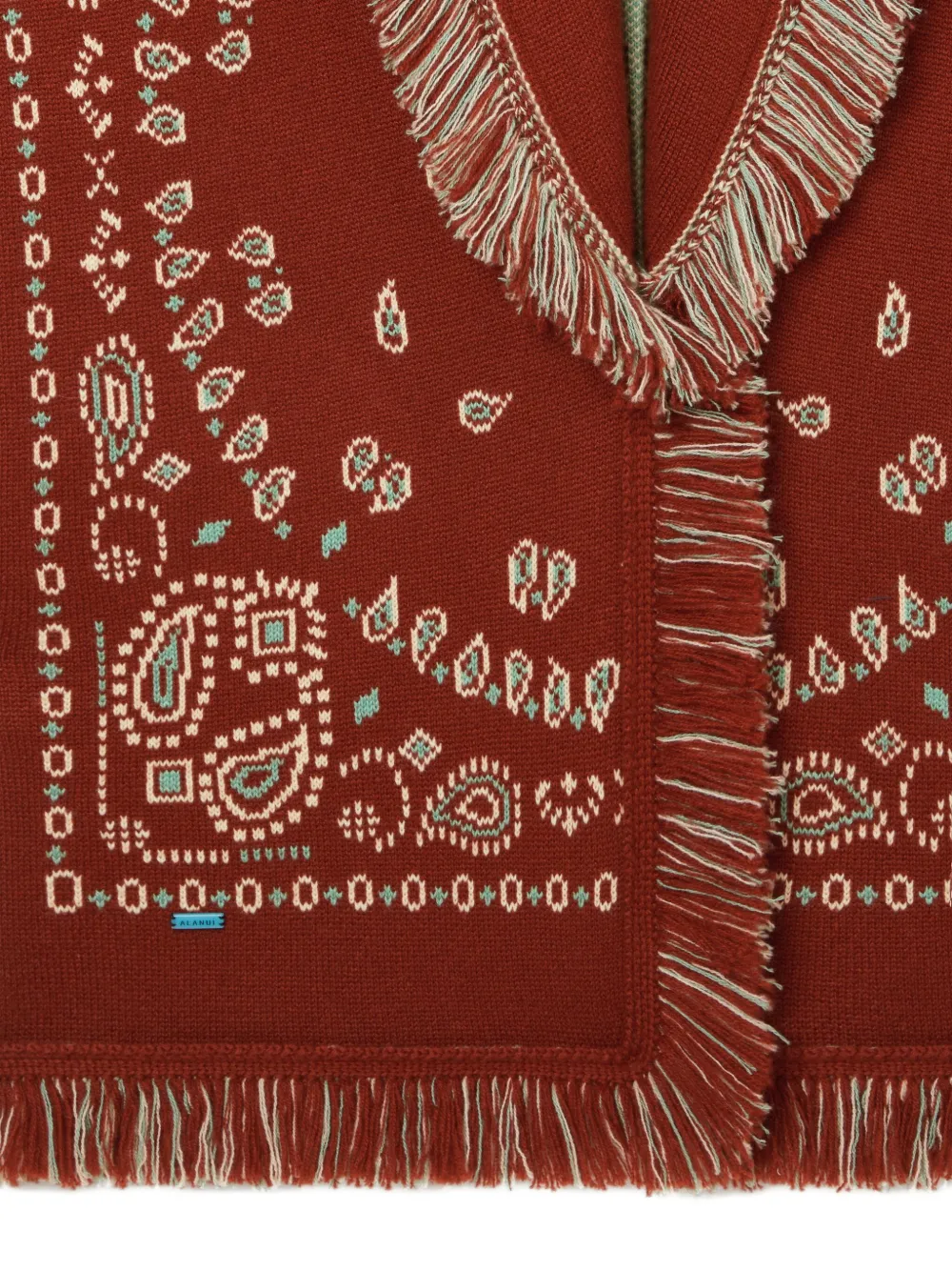 Alanui Bandana Jacquard Cashmere Cardigan In Brown