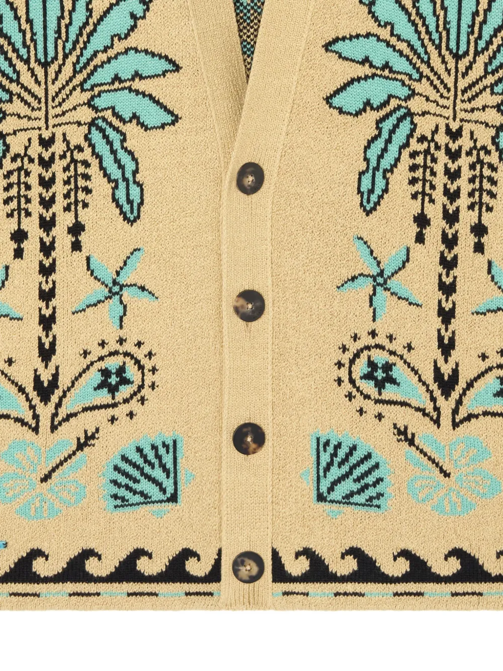 Alanui Echoes of the Island vest met palmprint Beige