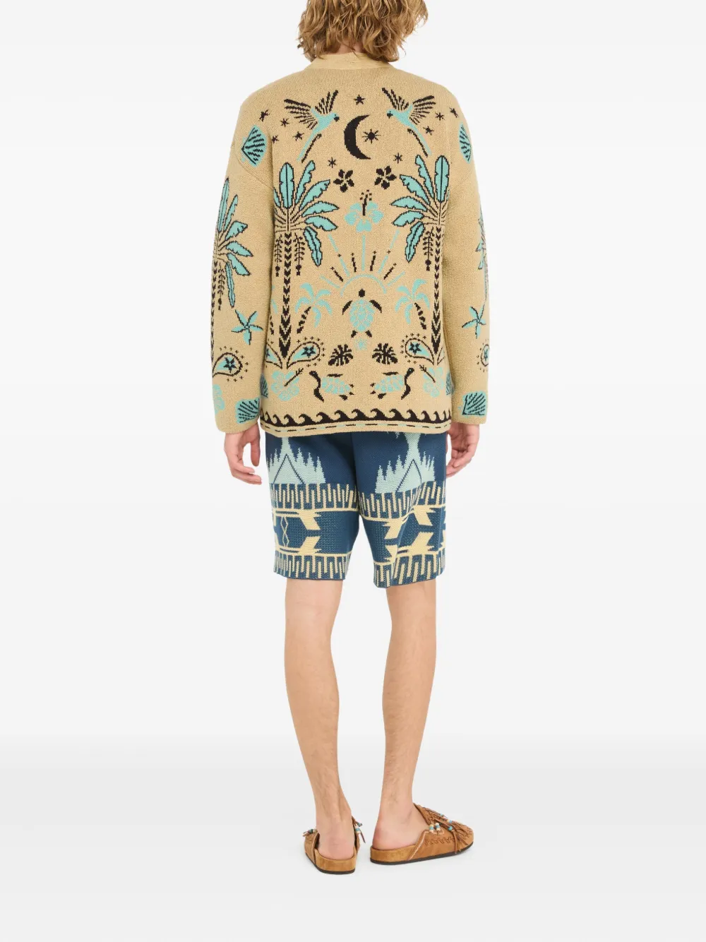 Alanui Echoes of the Island vest met palmprint Beige