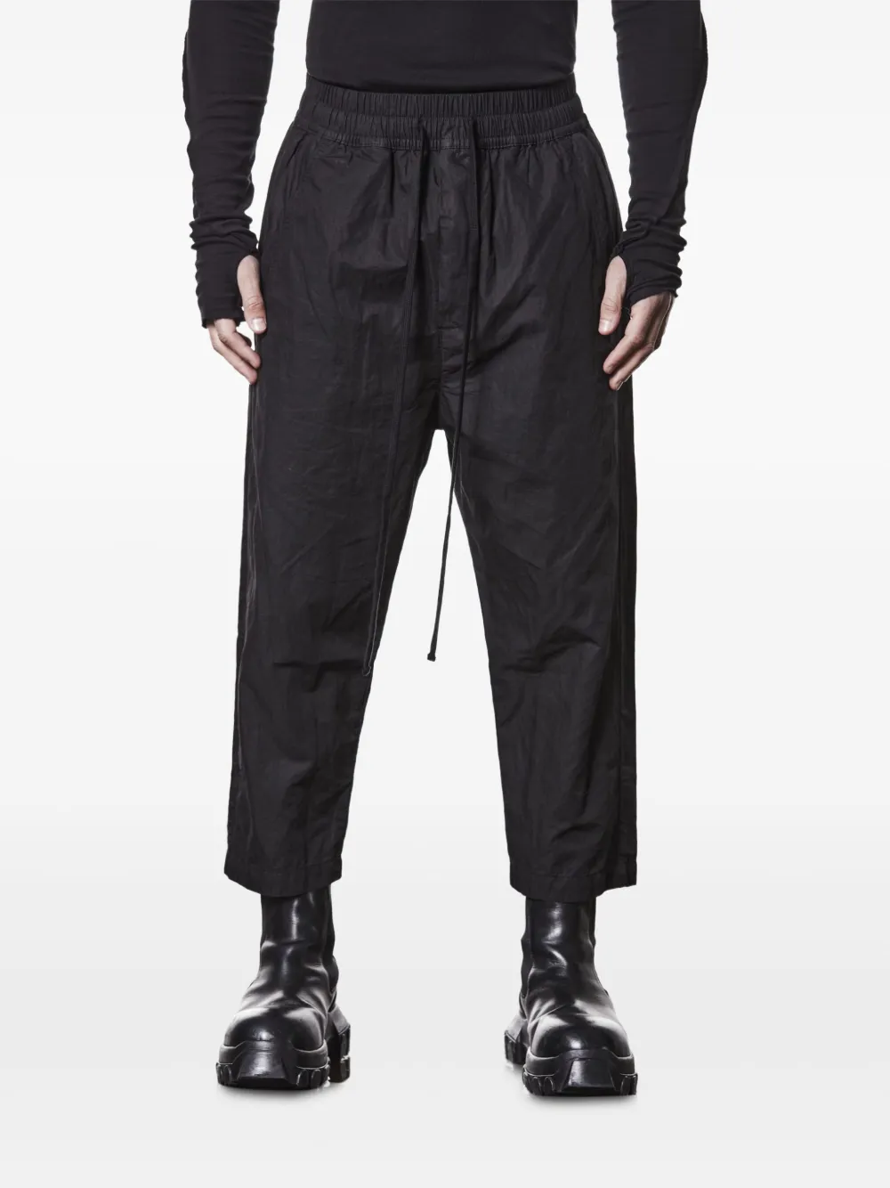 Thom Krom drawstring cropped trousers | Black | Image 1