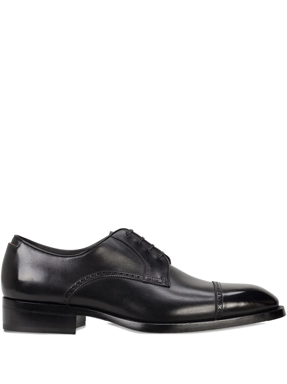 BOSS - Sapato derby com bico fino - homem - Pele de cordeiro/couro de bezerro/couro de bezerro - 10 - Preto