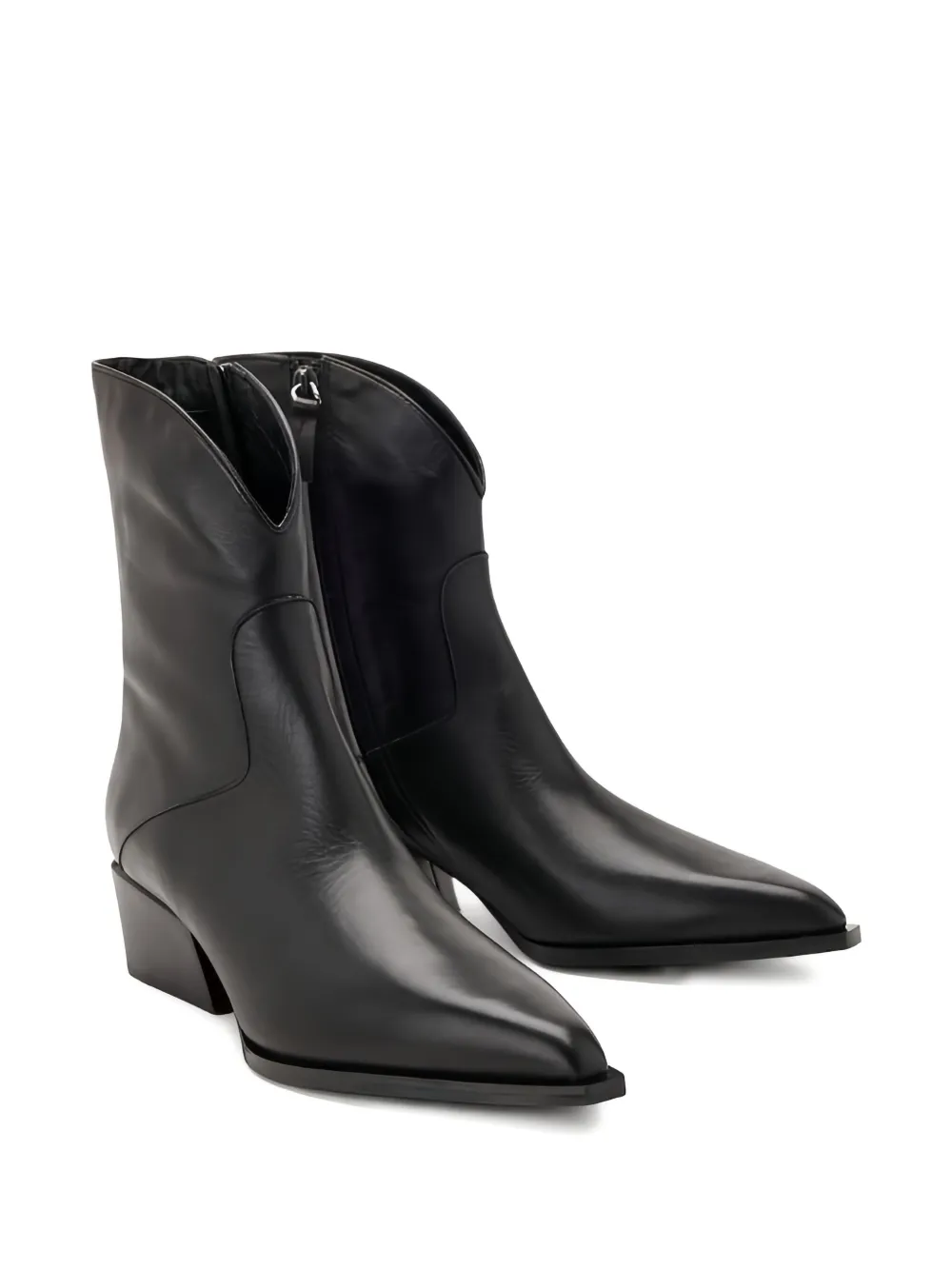 Poeve Dallas Texan Ankle Boots In Black