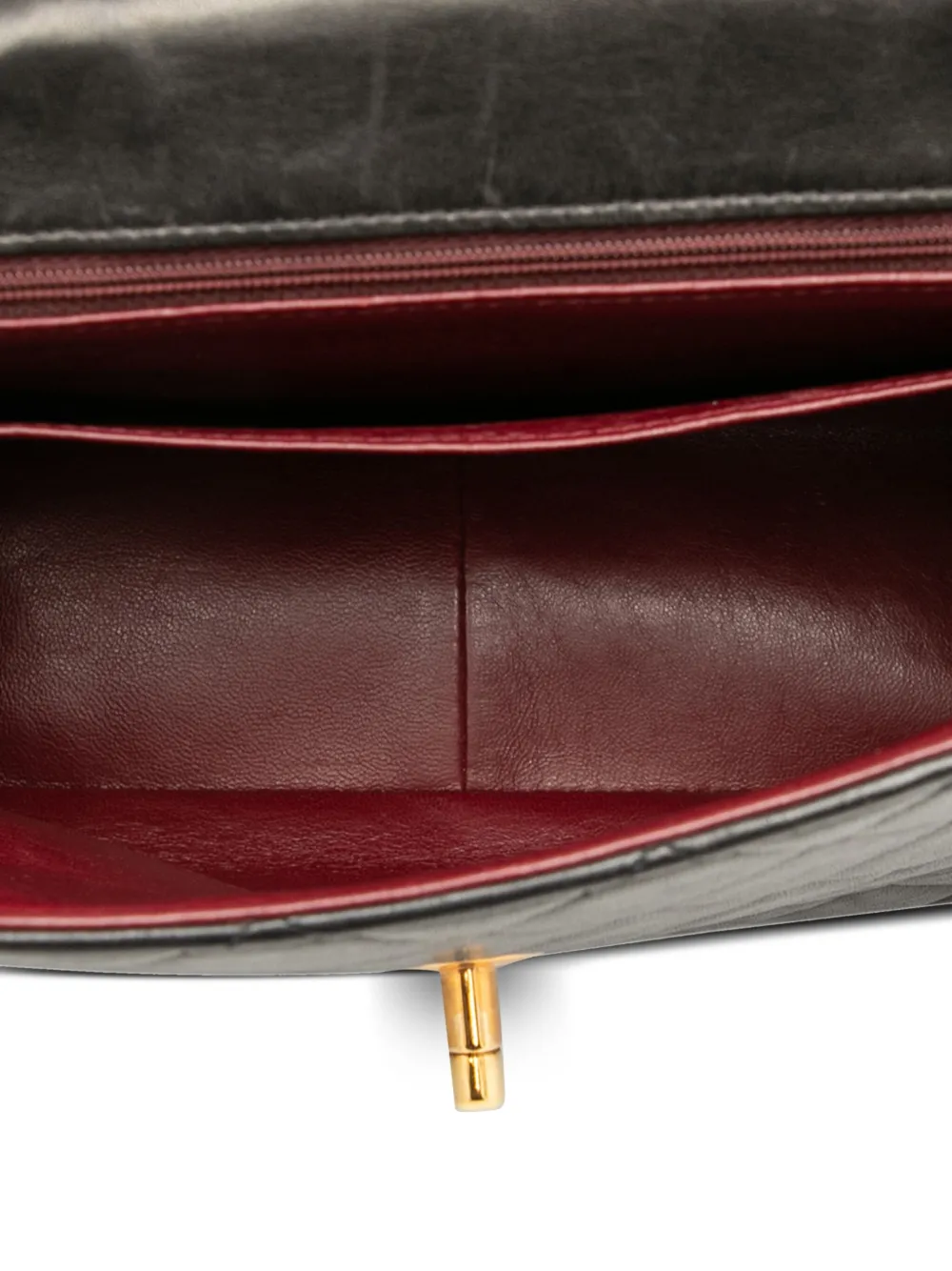 Pre-owned Chanel 1994-1996 Quilted Lambskin Xl Square Flap Crossbody Bag In Black