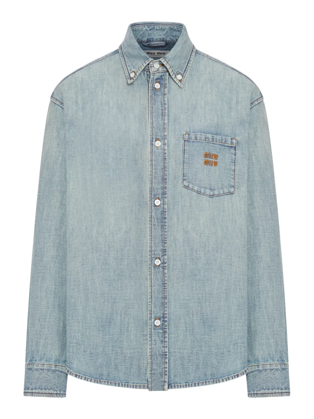 Miu Miu Buttoned Chambray Shirt - Blauw