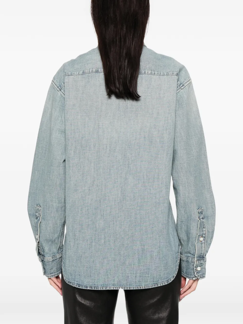 Miu Chambray blouse met knopen Blauw