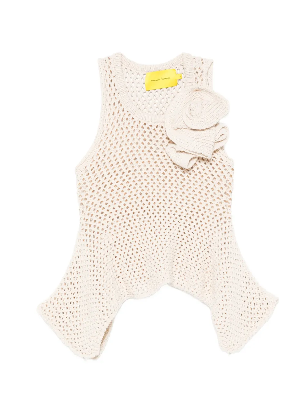 Marques'Almeida flower asymmetric knit top - Toni neutri
