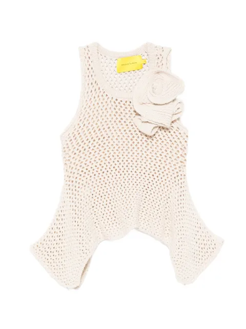 Marques'Almeida flower asymmetric knit top