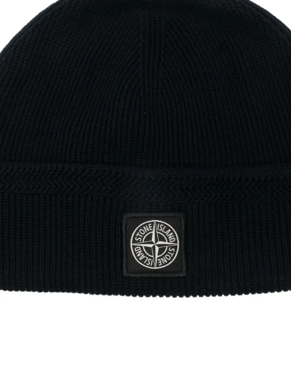 Stone Island ロゴパッチ ビーニー | ブルー | FARFETCH JP