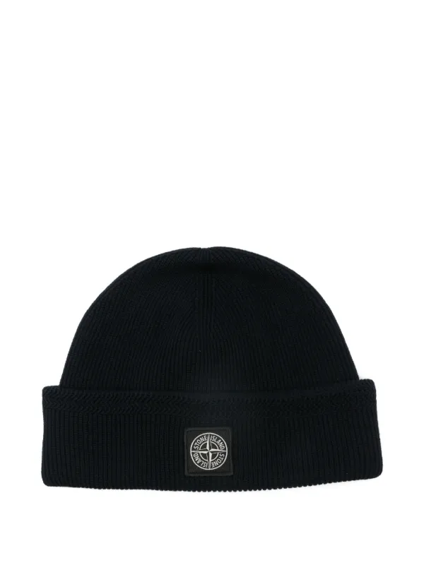 STONE  ストーンアイランド　ビーニー Stone Island ロゴパッチ ビーニー | ブルー | FARFETCH JP