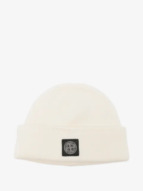 Stone Island Compass logo-patch beanie hat