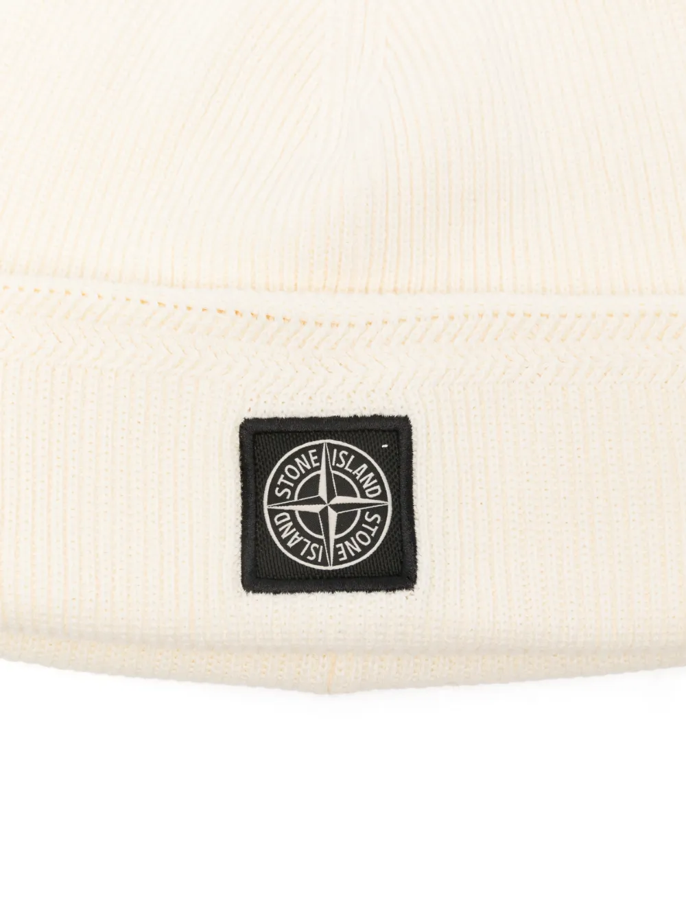 Stone Island Compass Logo-patch Beanie Hat - Neutrals 