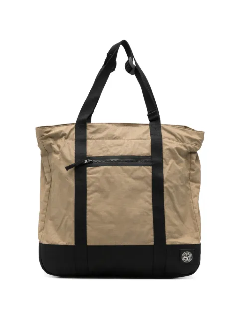 Stone Island logo-patch tote bag