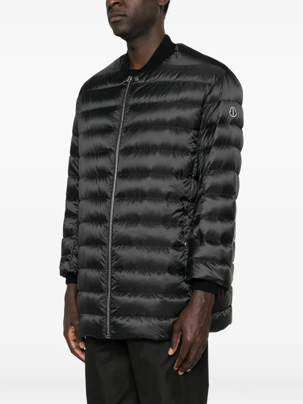 Moncler x Rick Owens gewatteerd jack met logopatch Zwart