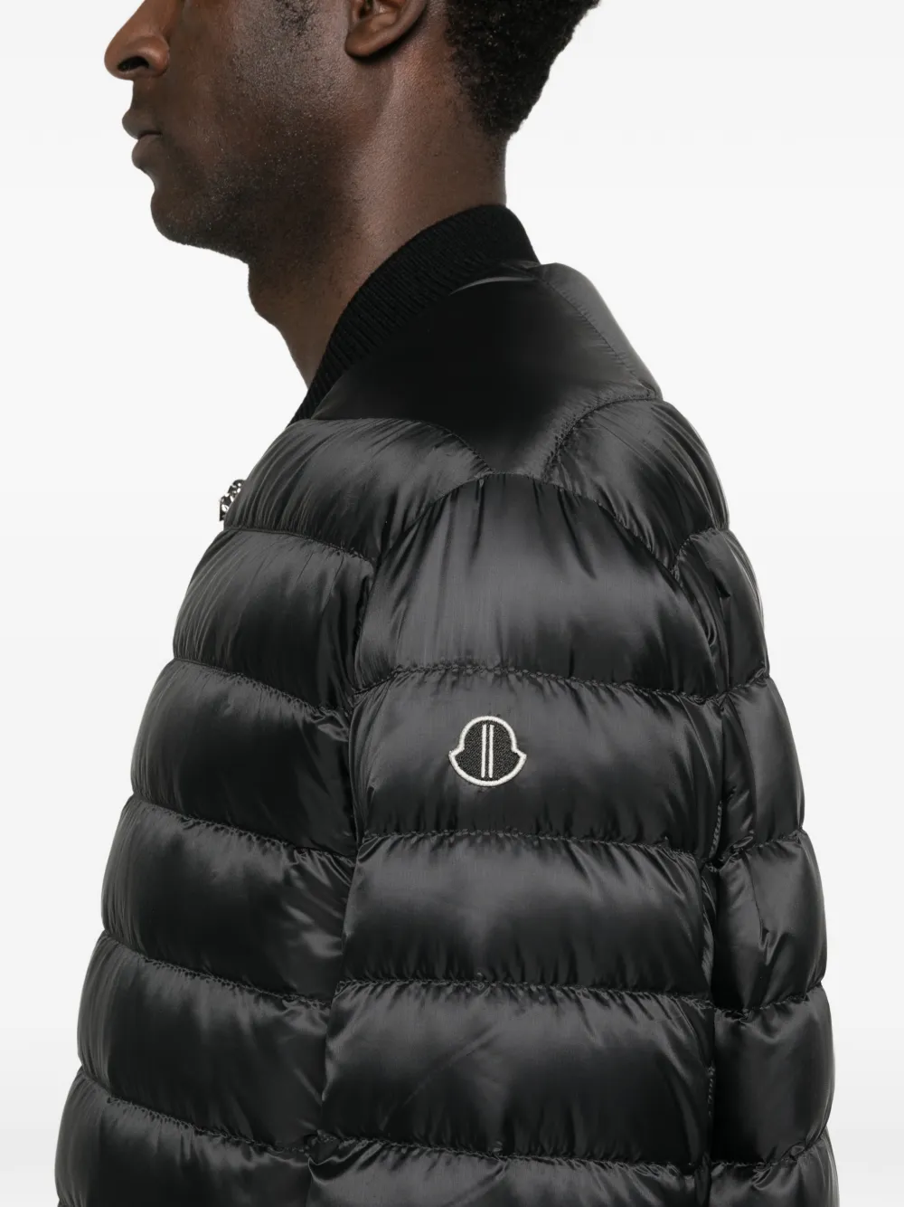 Moncler x Rick Owens gewatteerd jack met logopatch Zwart