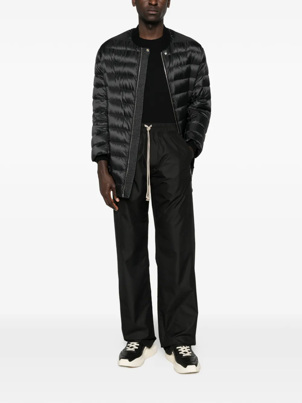 Moncler x Rick Owens gewatteerd jack met logopatch Zwart