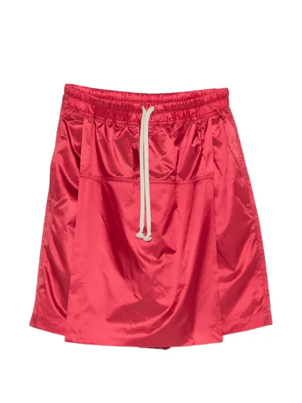 Moncler X Rick Owens Drawstring Kilt Shorts in Red