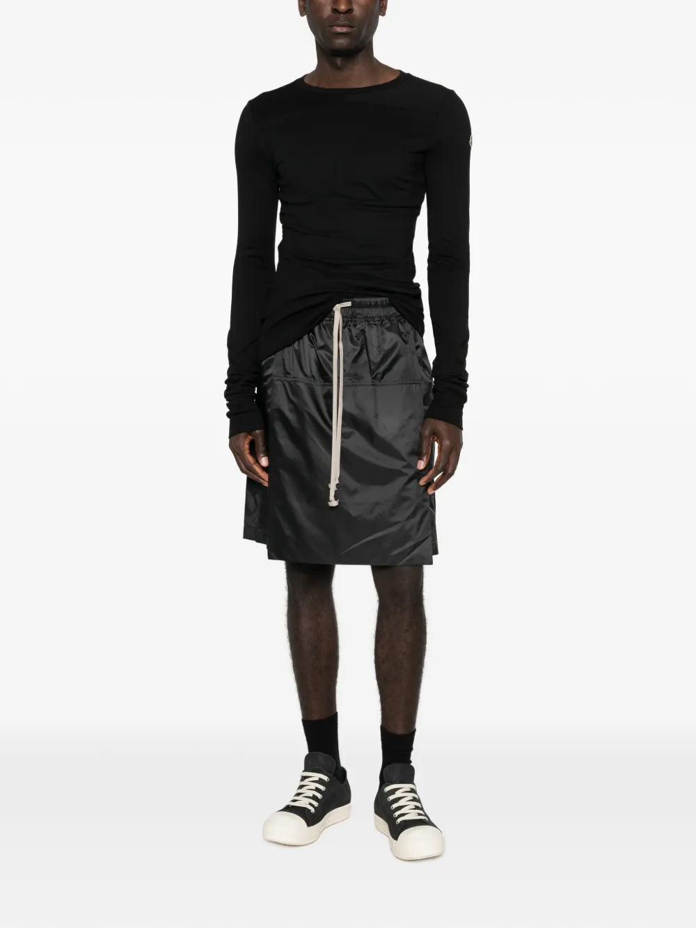 Moncler Girder T-shirt met lange mouwen Zwart