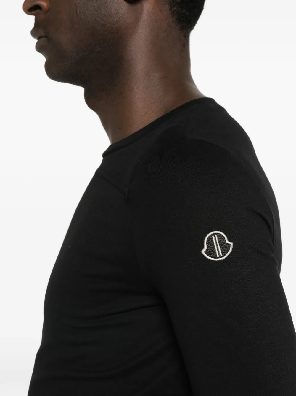 Moncler Girder T-shirt met lange mouwen Zwart