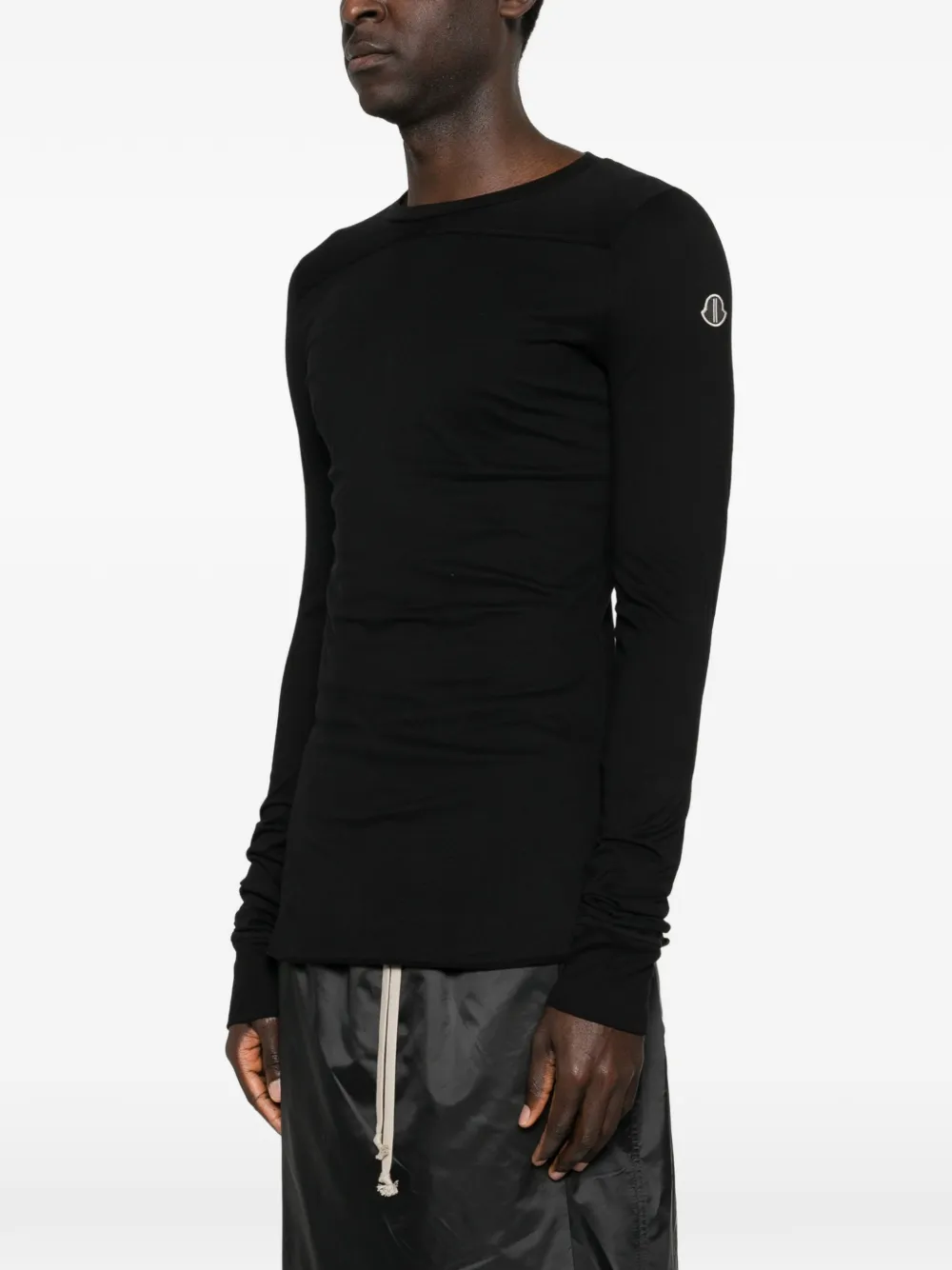 Moncler Girder T-shirt met lange mouwen Zwart