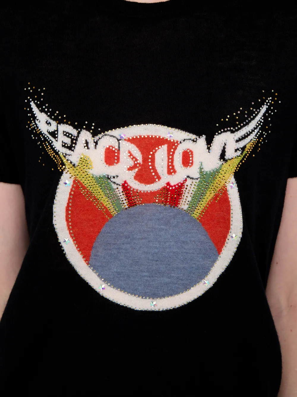 Zadig&Voltaire Verfraaid T-shirt met grafische print Zwart