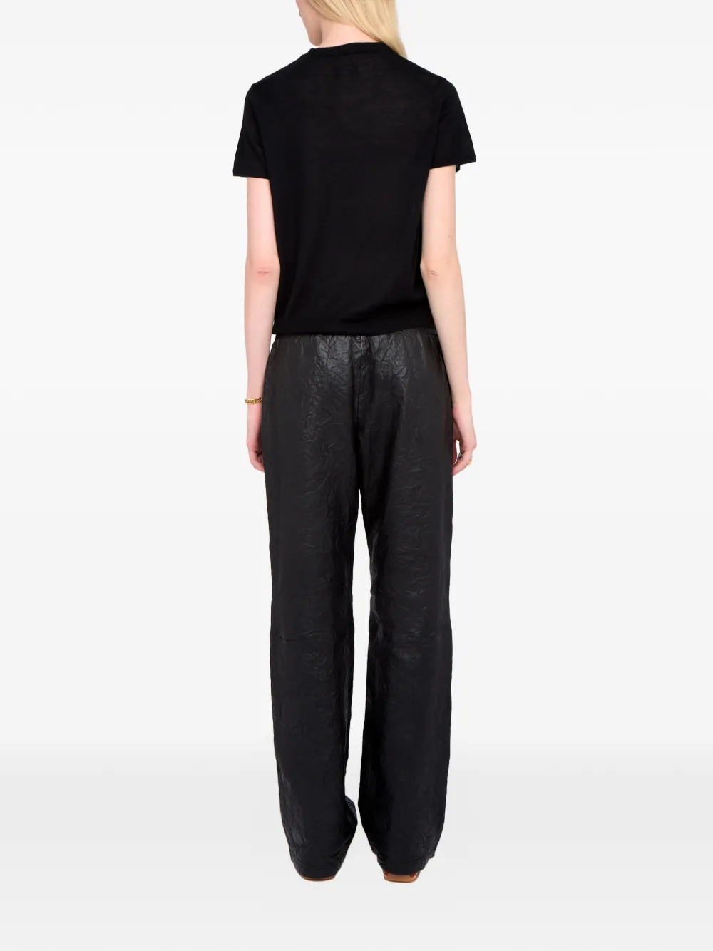 Zadig&Voltaire Verfraaid T-shirt met grafische print Zwart