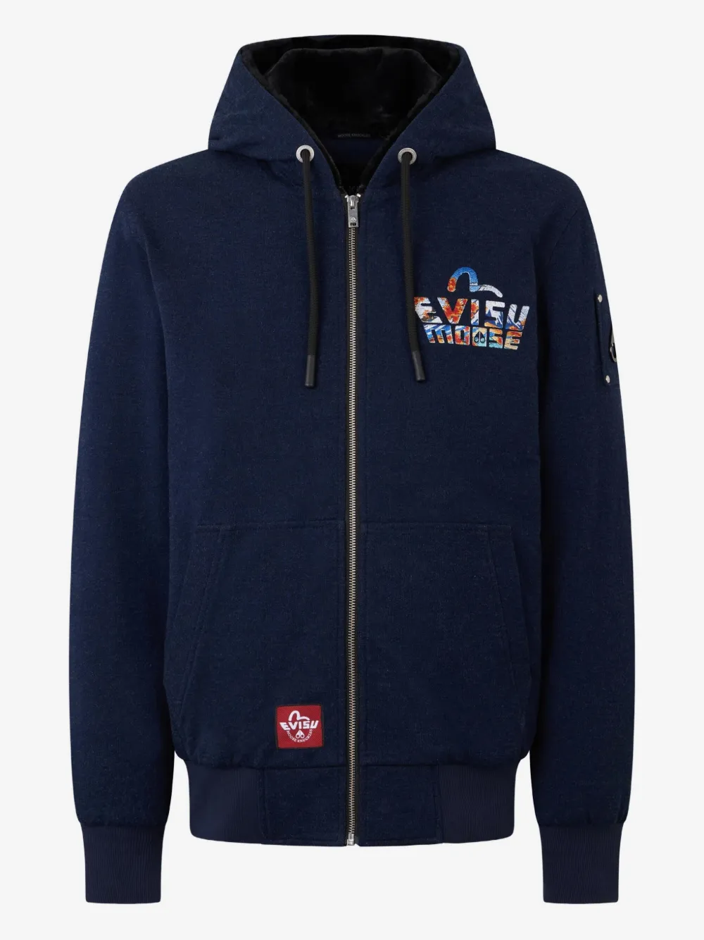 Moose Knuckles x Evisu zip-up hoodie | Blue | Image 1
