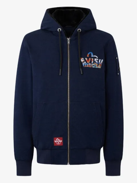 Moose Knuckles hoodie con cierre en colaboración con Evisu