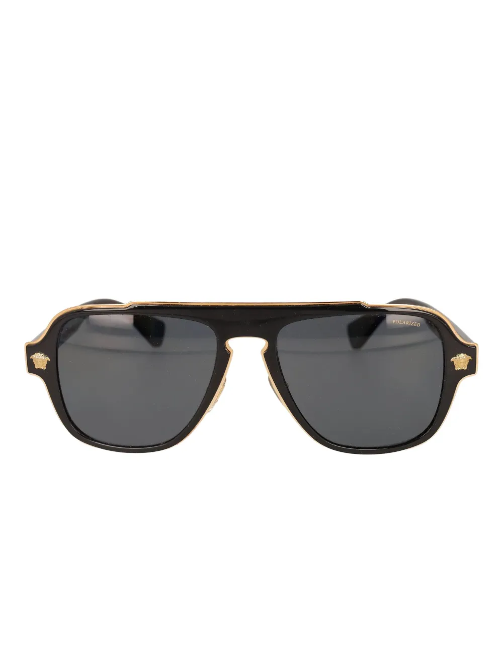 Versace Pre-Owned logo-detailed sunglasses - ブラック