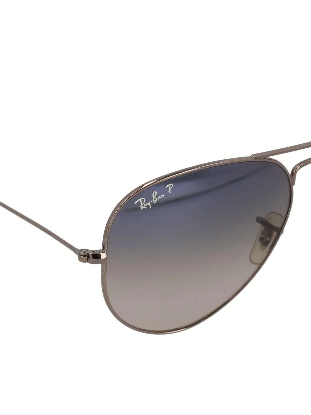 Pre-owned Ray Ban Logo-detailed Aviator Sunglasses In Gray