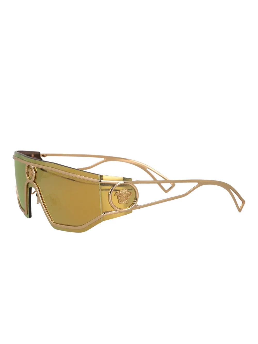 Versace Pre-Owned logo-detailed sunglasses - ゴールドトーン