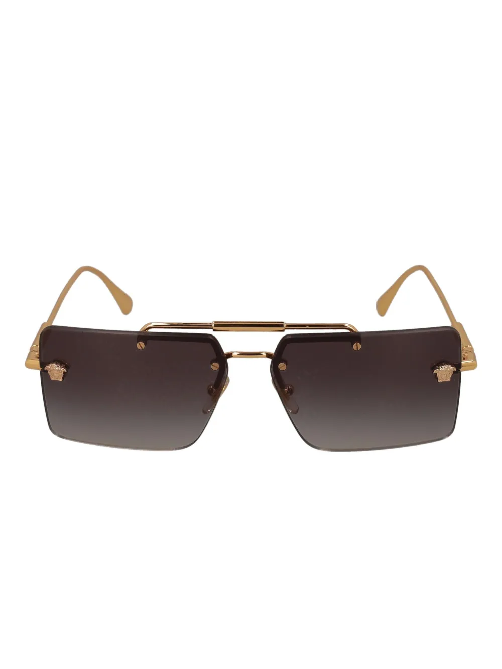 Versace Pre-Owned logo-detailed sunglasses - ゴールドトーン