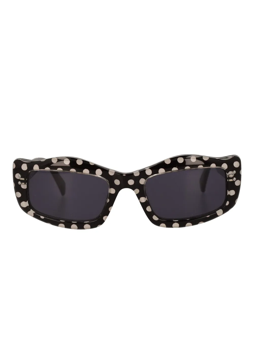 Moschino Pre-Owned polka-dot logo-detailed sunglasses - ブラック