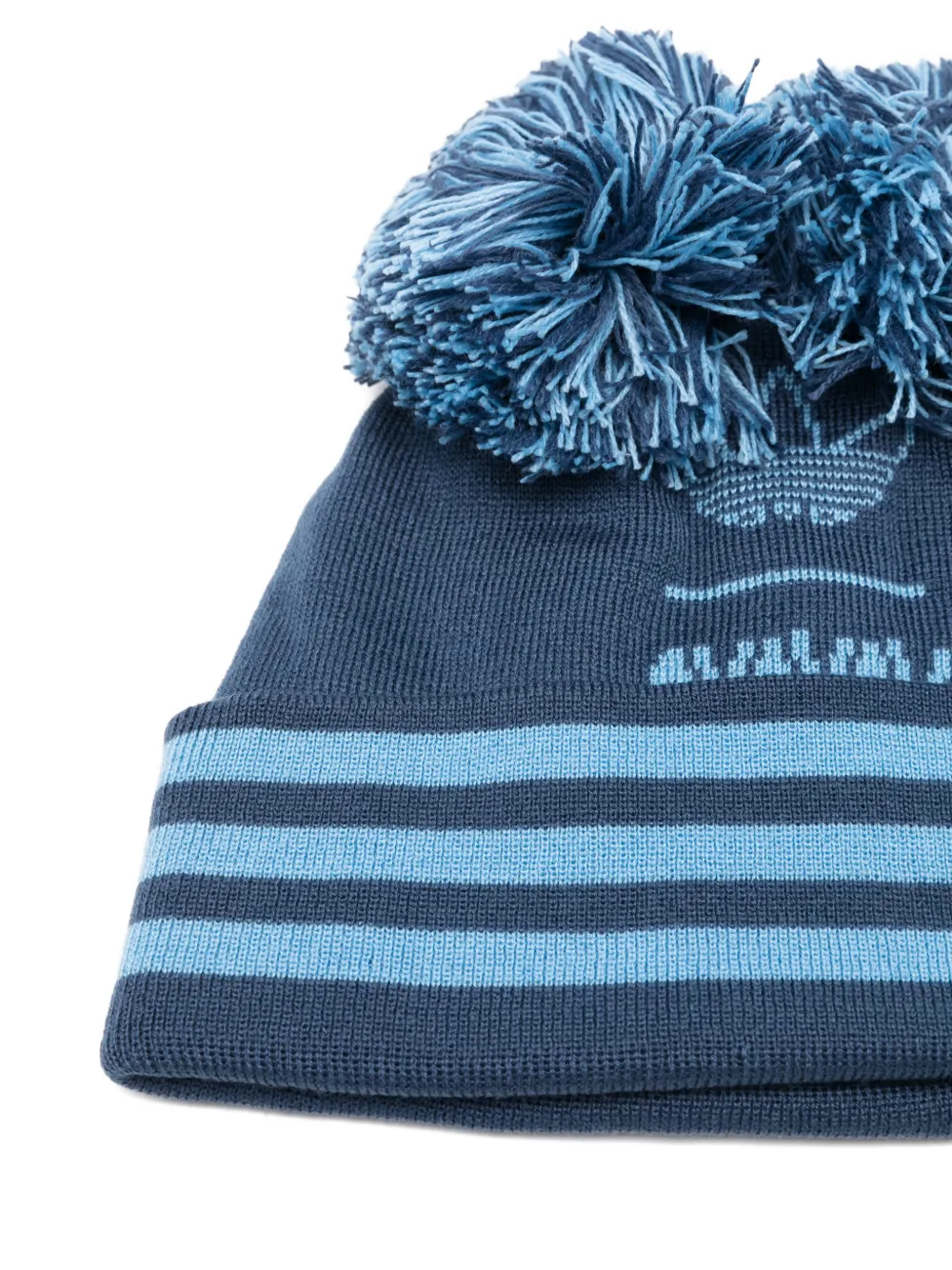 Adidas Originals X Avavav Pom Pom-detail Ribbed Beanie Hat In Blue