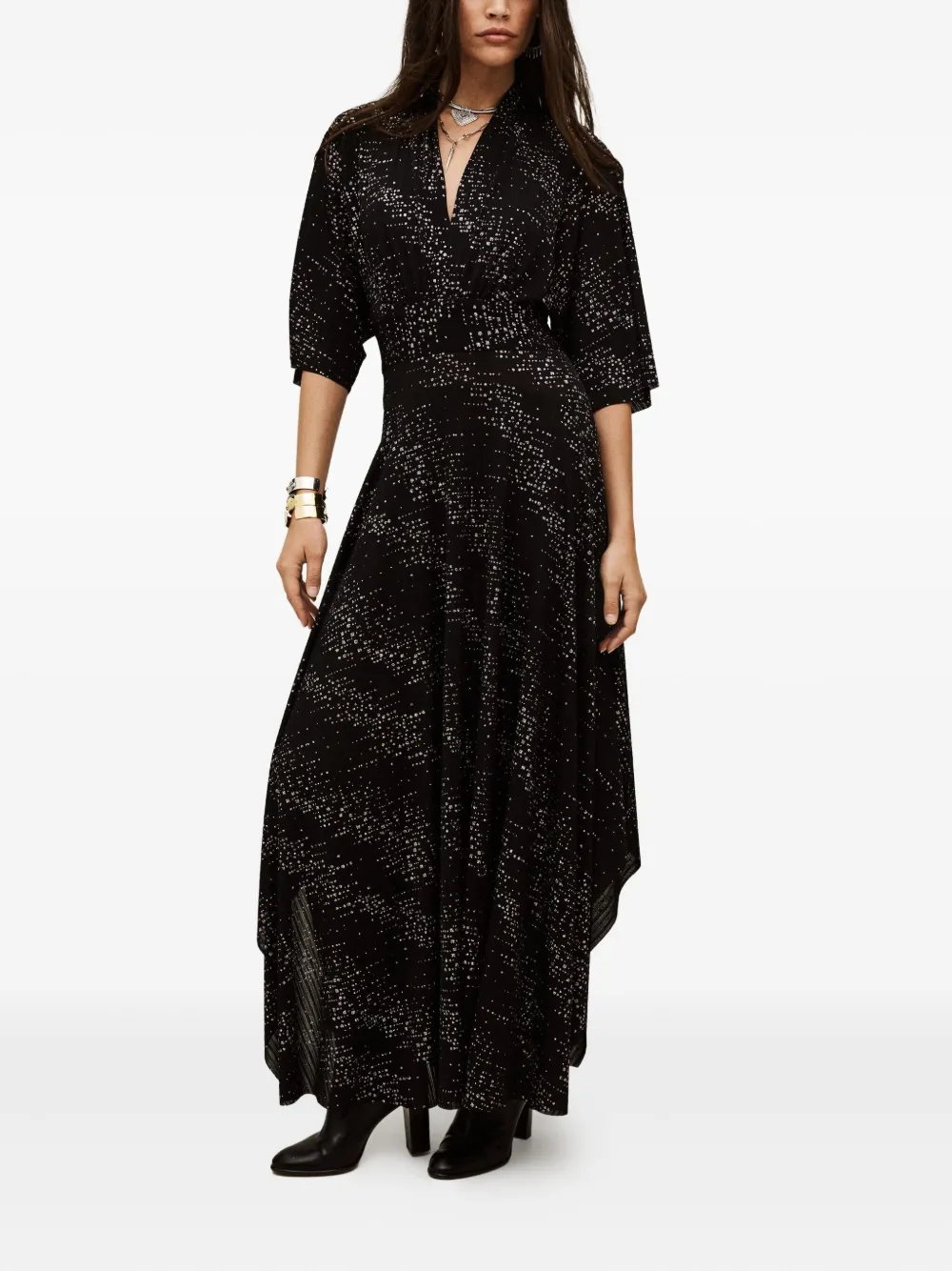 Ba&Sh Tresor v-neck handkerchief dress - Zwart