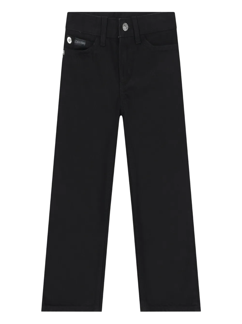 Calvin Klein Kids logo-patch jeans - Nero