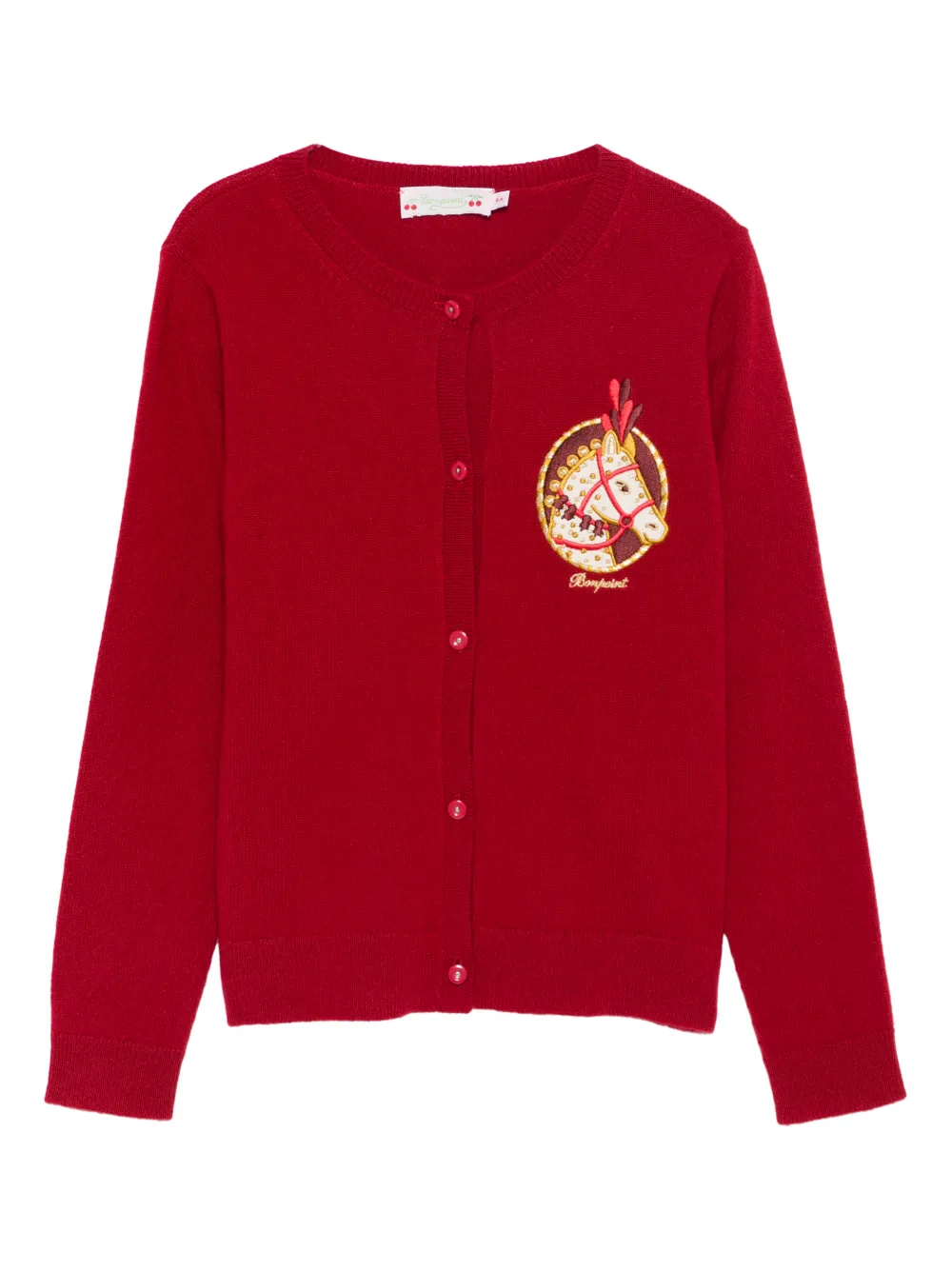 Bonpoint embroidered cardigan - Rosso