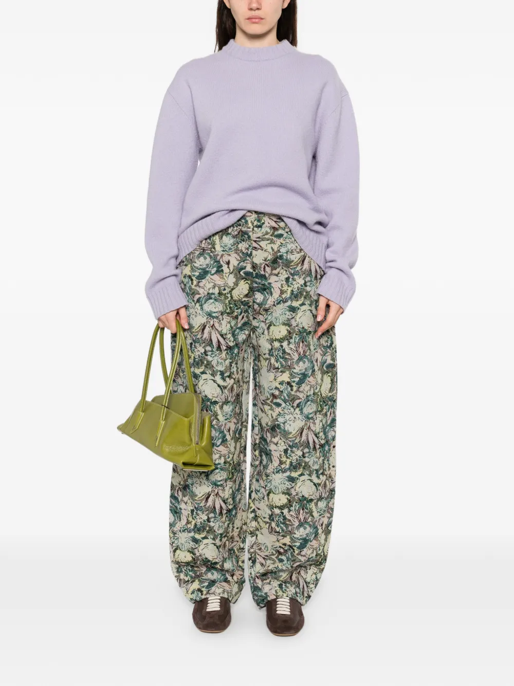 GANNI floral trousers - Beige