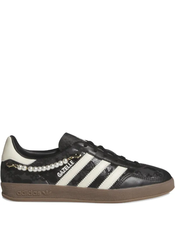 Adidas Gazelle Indoor Pearl Embellished Trainers | Black | FARFETCH