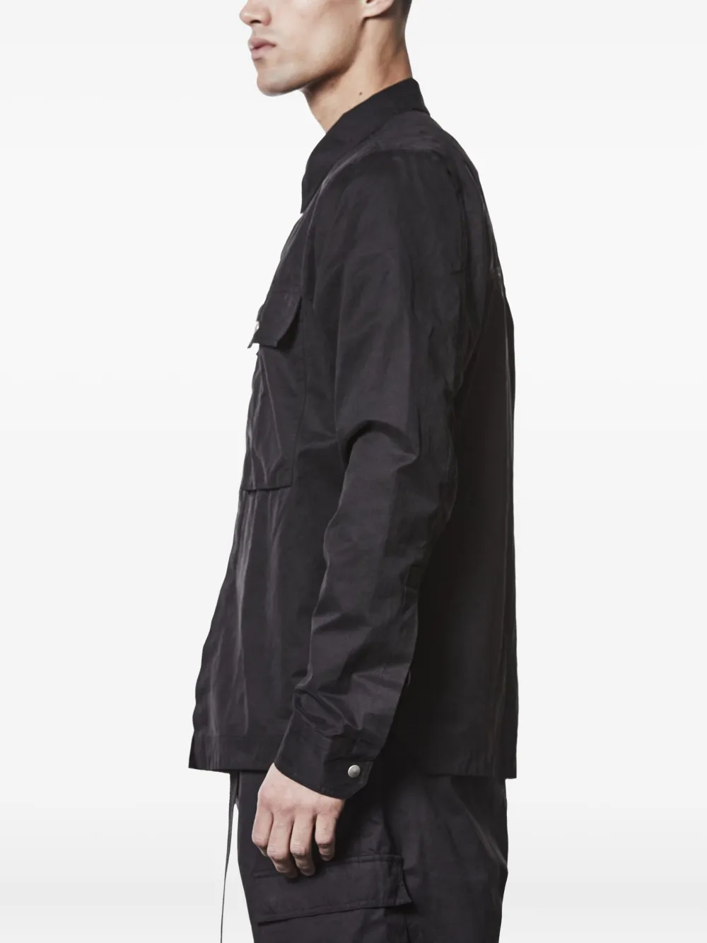 Thom Krom Overhemd met klepzakken en knopen Zwart