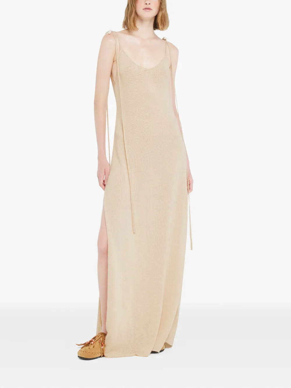 Alanui Finest maxi-jurk met gestrikt bandje Beige