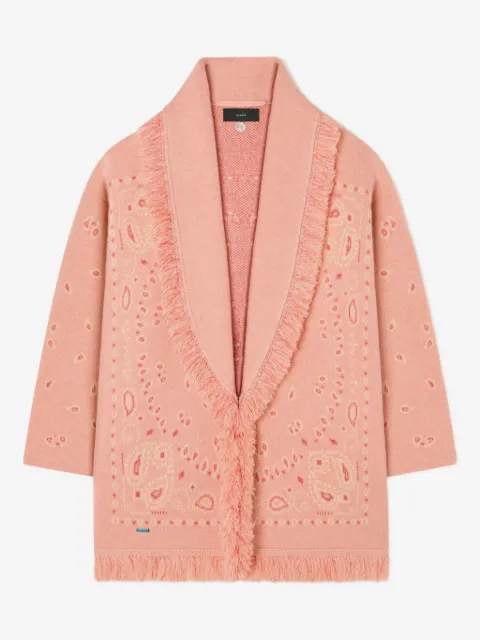 Alanui Bandana jacquard fringed cardigan
