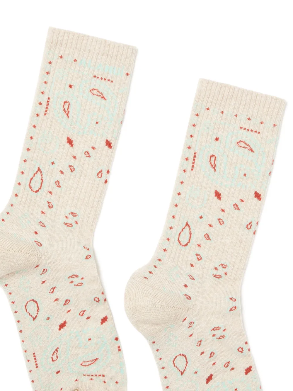 Alanui Bandana-pattern Socks In Neutral