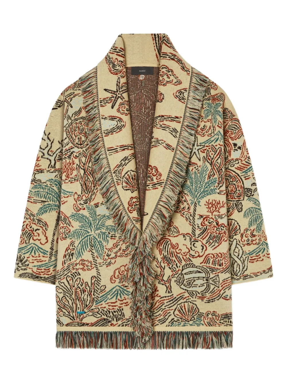 Alanui Sketched By The Ses Cardigan Mit Fransen In Multi