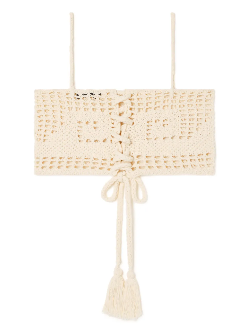 Alanui Blusa Where The Waves Begins de crochê com tassel | Neutro | Image 1