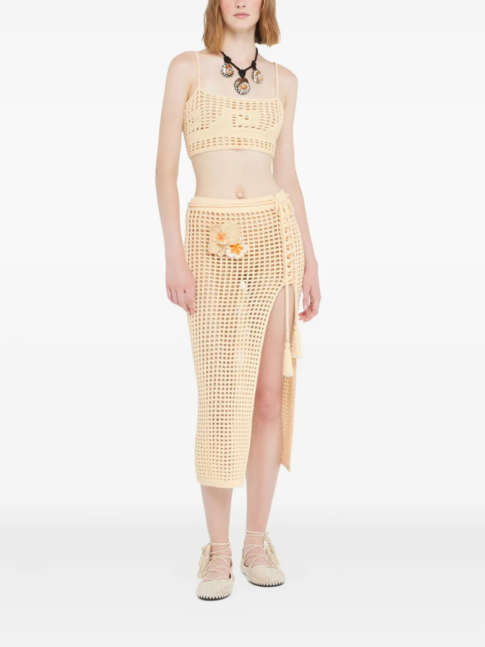 Alanui Blusa Where The Waves Begins de crochê com tassel | Regatas | Image 2