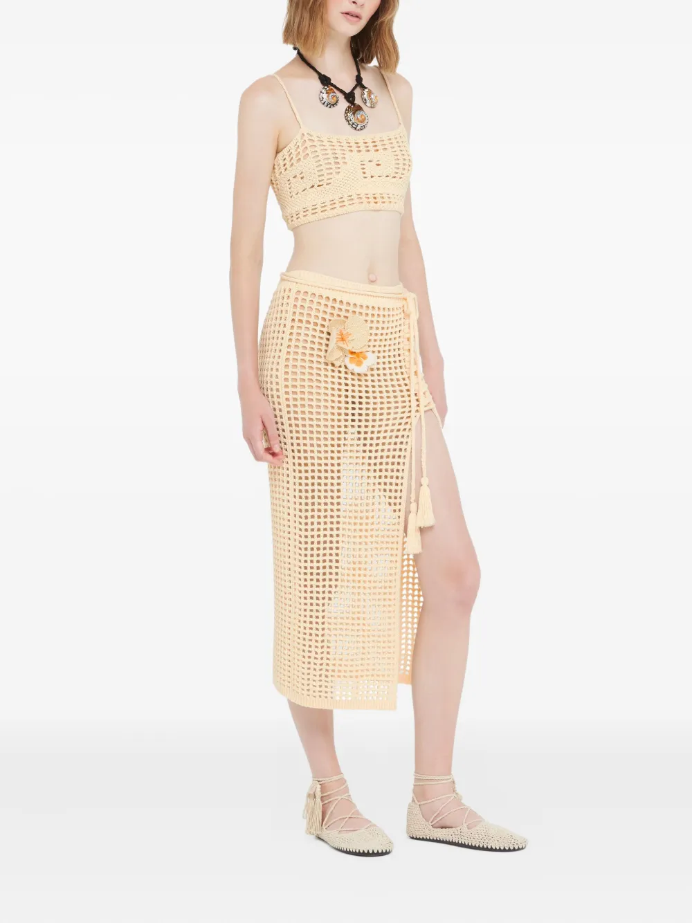 Alanui Gehäkeltes Where The Waves Begins Oberteil Mit Quasten In Neutral